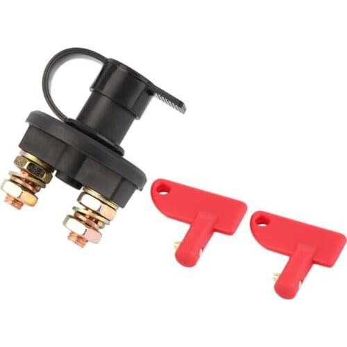 12V 24V Red Key Cut Off Battery Main Kill Switch Vehicle Car Modified Isolator Disconnector Car Power Switch for Auto truck boat
