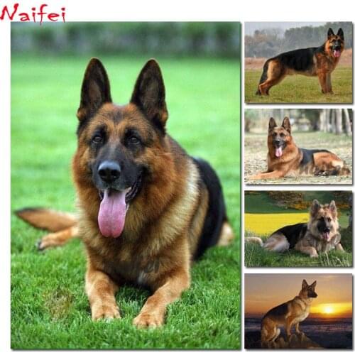 Full Square/Round Diamond Painting German Shepherd Cross Stitch Diamond embroidery dog DIY Diamond Mosaic Needlework crafts gift