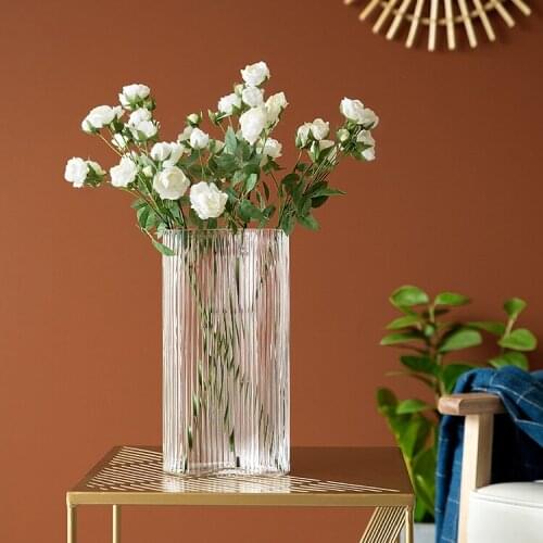 Transparent Glass Vases Flower Arrangements Living Room Vases Nordic Style Print Doniczki Dekoracyjne Room Decoration DI50HP