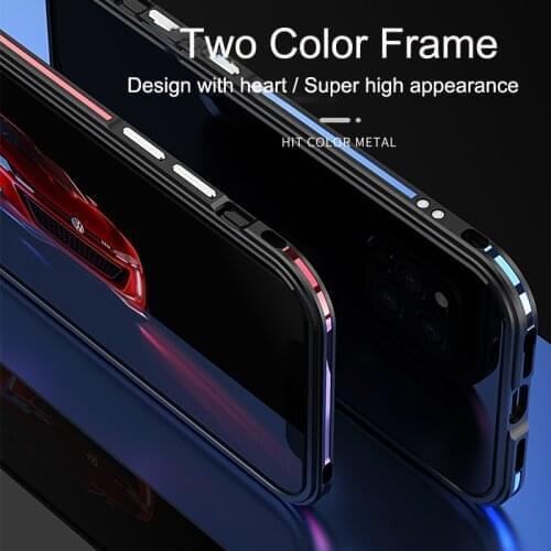 Luxury Metal Contrast Color Bumper Phone Case for Sony XZ XZS XC XZP XZ2 mini XZ1 XZ2P XZ3 Xperia1-II Xperia10-II Back Cover