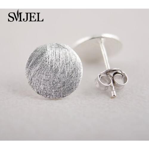 SMJEL Wholesale 10 PCS-S013 Fashion Accessories Jewelry Simple Brush Round Earrings for Women Birthday Gifts