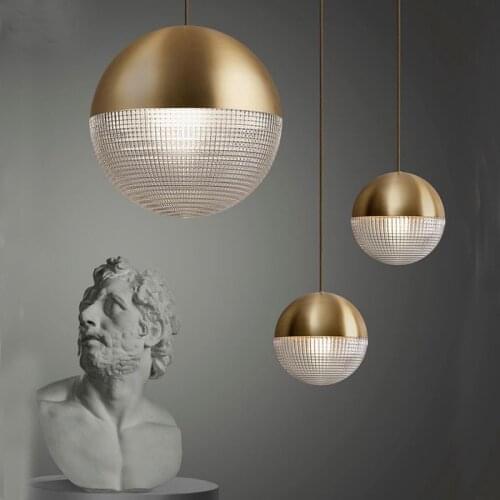 Postmodern Glass Ball Modern Hanging Lamps LED Pendant Lights For Living Room Dining Room Bedroom PVC Lampshade Home Dia20cm