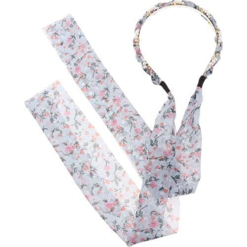 Bridal Flower Headband for Women & Girls Hair Wreath with Adjustable Ribbon Wedding Festivals