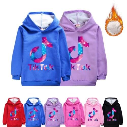 TIK TOK Cartoon Girl Sweatshirt Autumn Long Sleeve Cotton Cartoon Kids Clothes Baby Childrens Hoodies Tops