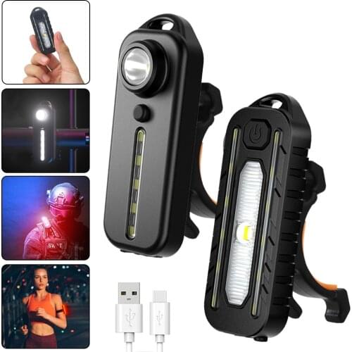 Mini USB Bike Taillight Rechargeable Rear Lamp Safety Warning Light Red Light for Night Cycling