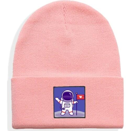 Astronaut print Fashion 14 Color Knitted Beanies Hat Winter Ski Warm Men Hats Women Multicolor Beanies Caps Sport Bonnet
