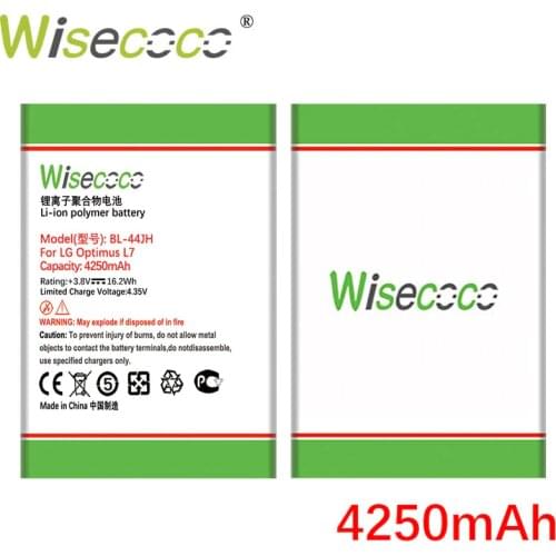 Wisecoco BL-44JH 4250mAh Battery For LG Optimus P705 L4 E440 E460 P700 LS860 MS770 LG730 US730 Smartphone High quality battery