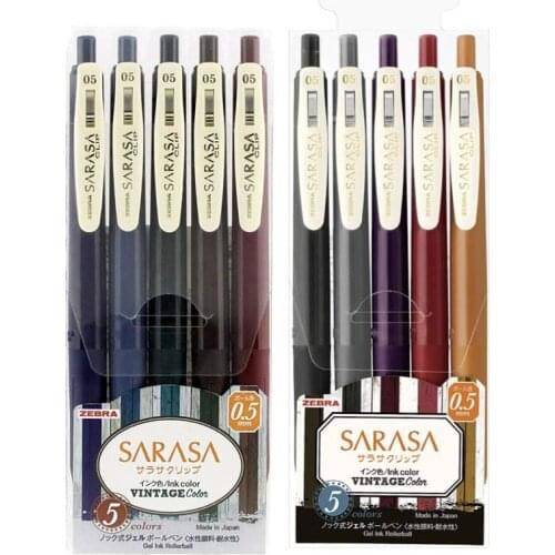 Zebra Sarasa Clip Retractable Gel Ink Pen Set Vintage Colors 0.5mm 10 Colors Retro New Color Suit