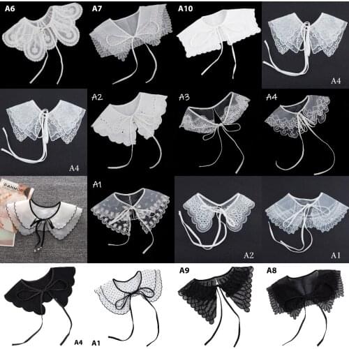 40styles Women Lace Fake Collar Cloud Shoulder False Doll Collar Shirt Detachable Collar Fake Collar Cloud Shoulder Fake Collar