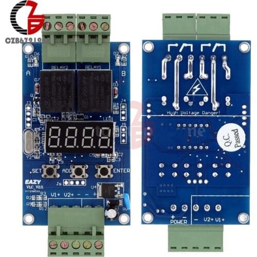 DC 12V Dual Programmable Relay Control Board Cycle Delay Timer Switch Module New