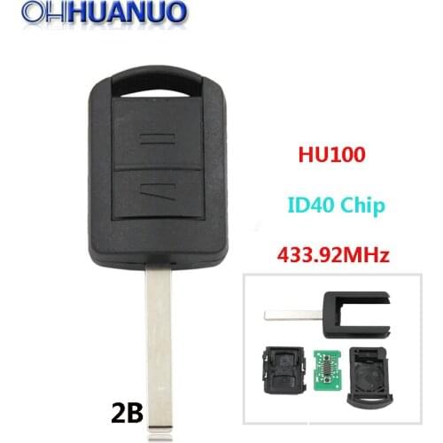 2 Button Remote Key + New Remote & Transponder ID40 For Vauxhall For Opel Combo Meriva 433.92MHz