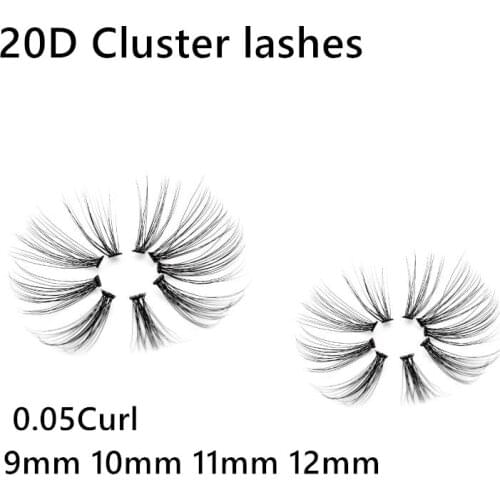 20D/30D Mink Super Cluster Eyelash Extension Natural 3D Russian Volume Faux Eyelashes Individual Lashes Makeup Cilia Cilias