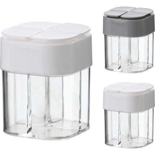70% Dropshipping!!Seasoning Box Wide Application 4 in 1 PP 4 Compartment Mouldproof Seasoning Jar for Kitchen