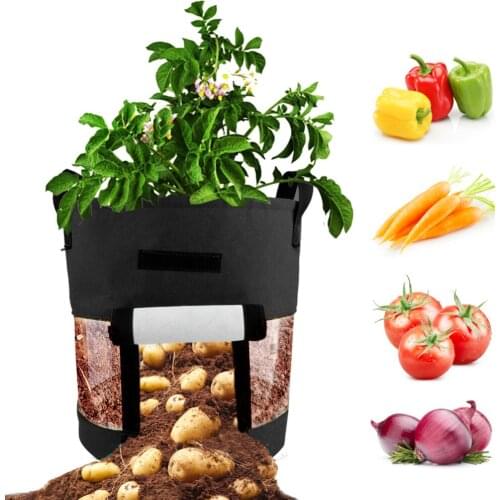 8 Gallons Thickened Nonwoven Fabric Potato Plant Pots Bag Plant Grow Bags