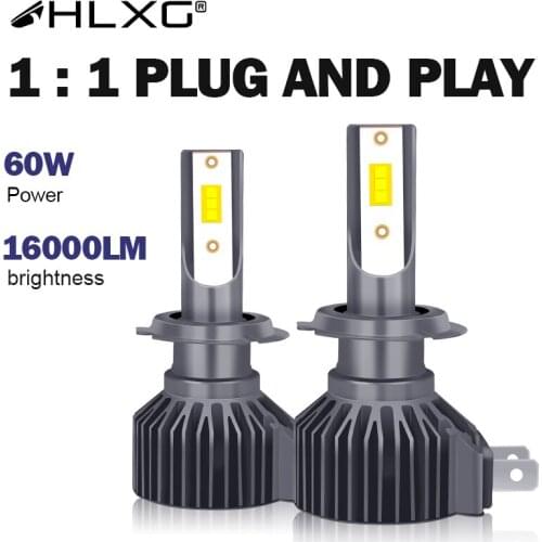 HLXG H4 H8 H9 HB3 HB4 9005 9006 H11 LED 16000LM auto bulbs fog lamp h7 led lampada headlight wireless luces 12V 6000K car Lights