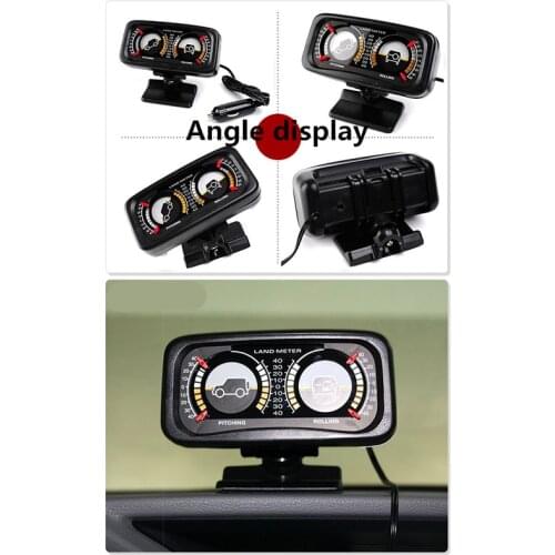Car Auto Compass Balance Meter Slope Indicator Land Meter with LED Light For Off-Road Vehicle SUV