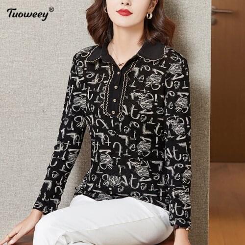 2020 Autumn spring Floral loose Blouse Women elegant Long Sleeve Blouses Casual Shirt ladies Plus Size 4XL printed Tops
