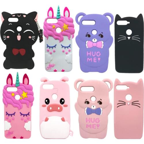 Cases For Huawei Honor 7A Pro 5.7" Silicone 3D Cartoon Bear Cat Unicorn Phone Case Soft Cover For Huawei Y6 2018 Y6 Prime 2018