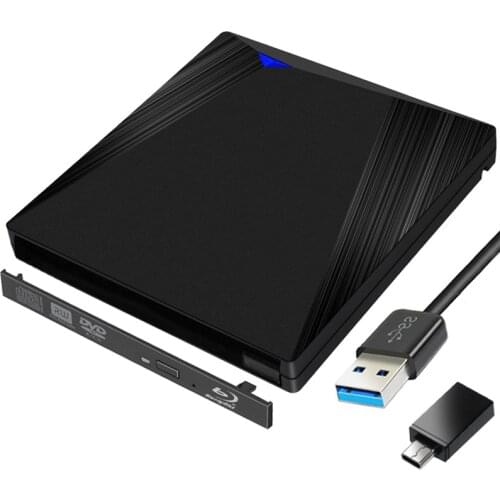 Black Blu-ray Player Case Type C USB3.1+USB 3.0 SATA 12.7mm External Optical Disk Drive Case Box For PC Laptop Notebook
