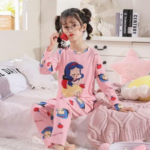 Spring Kids Homewear Cartoon Childrens Pajamas Set Long Sleeve Boys Clothes Printed Baby Girls Nightwear Full Kids Sleepwear