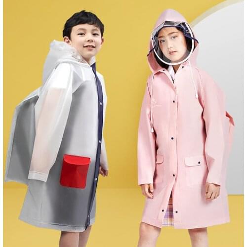 High Quality Cute New Kids Raincoat Wateproof Children S Rain Poncho Rain Coat Jacket with Backpack Position Hiking School