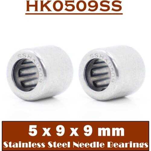 HK0509SS Needle Bearings 440C 5*9*9 mm 2 Pcs Stainless Steel Drawn Cup Needle Roller Bearing HK050909 TLA59Z HK0509