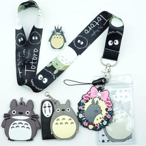 I105 Cute Totoro Anime Cartoon Lanyard Neck Straps ID Badge Holder Pendant Mobile Phone Keyring Charms Cosplay Keychain Gift