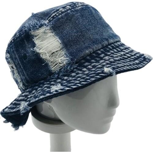 In Stock 2021 Cowboy Bucket Hat Washing Water Holes Retro Wind Womans hat Mans hat Panama Folding Cap