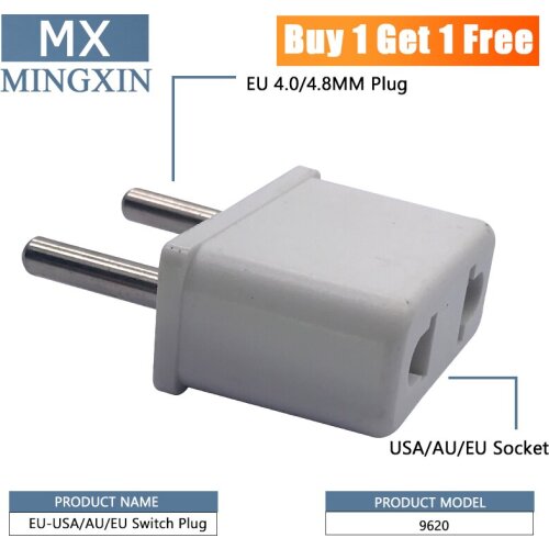 Buy one get one free US To EU Power Adapter Converter Converter Power USA Charger to EU Travel Round Power Outlet