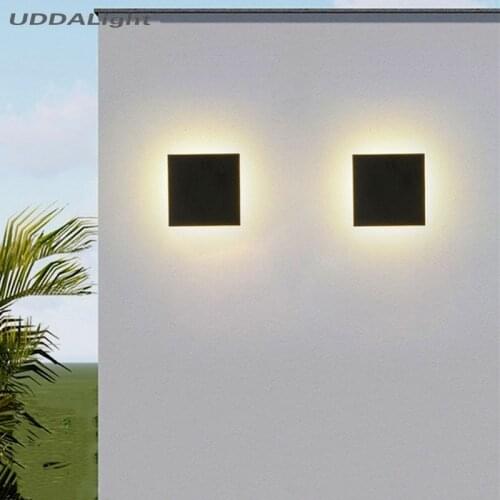 Square wall lamp outdoor 12w Garden Waterproof Exterior Balcony Corridor Aluminum IP65 Outdoor Led Lights