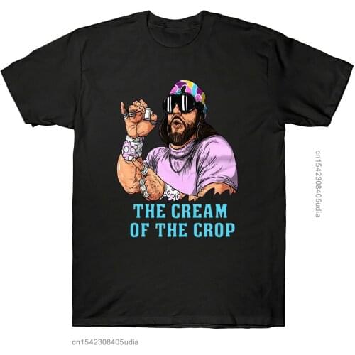 Macho Savage The Cream Of The Crop Full Color Funny Men T-Shirts Cotton Black Tees Men Printing Tshirt Plus Size T-Shirts Men