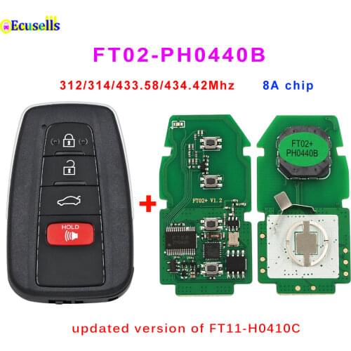 Lonsdor FT11-H0410C 433.58/434.42MHz Smart Keyless Go Remote Key PCB with 8A Chip for Toyota RAV4 Avalon Circuit Board 0410