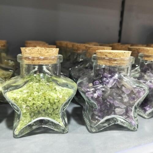 Natural Crystal Rockstone Gravel Wishing Bottles Minerals Specimen Mini stone Reiki Healing Gift