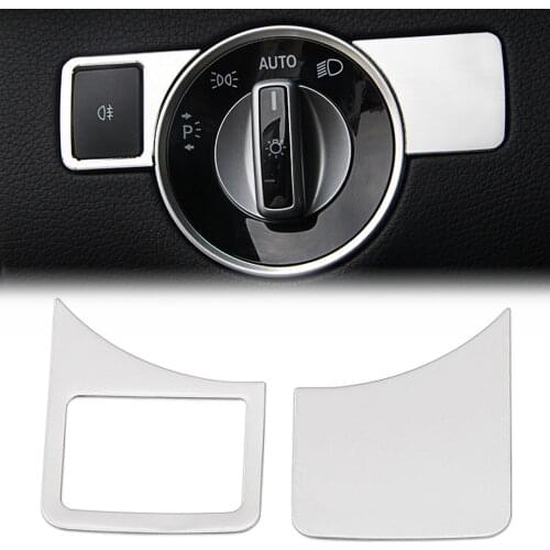 New Interior Decorative Sequins Alu Headlight Switch Frame Trim Cover For Mercedes BENZ W212 W218 W166 E CLS ML Class