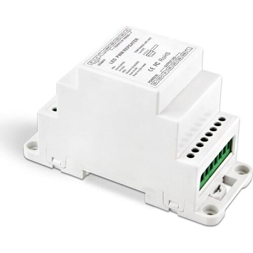 New Led DMX512 Power Repeater DIN Rail DC 5V 12V 24V Input DMX Amplifier 4 Channel Output RGBW Strip Driver