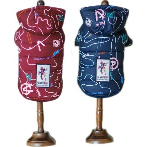 Print Dog Clothes Winter Pet Dog Coat Jacket Pets Clothing For Small Medium Dogs Costume Chihuahua Pet Clothes For Dogs York