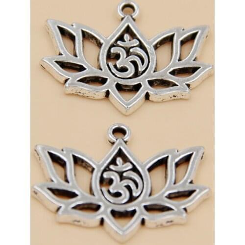 Wholesale 50pcs Tibetan Silver Flowers Charms Pendants 16.5x21mm