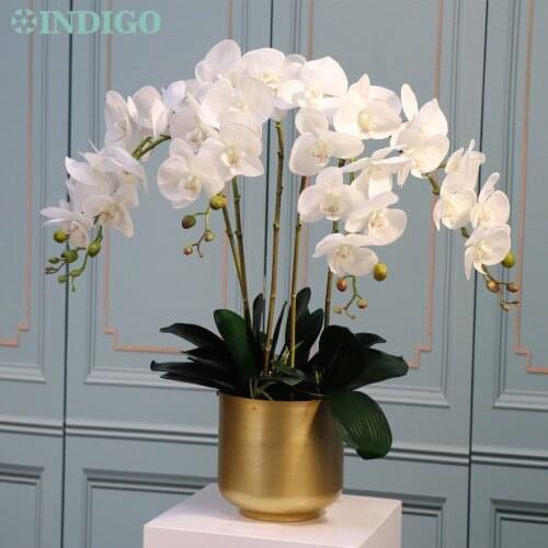INDIGO- Phalaenopsis Orchid 90cm (7 Flower Stem) Real Touch Artificial Flower Wedding Party Centerpiece Floral Interior Trim