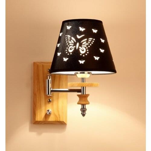 The switch of the head of a bed of carve patterns or designs on woodwork radial wall lamp wall lamp of adjustable Angle