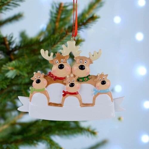 Reindeer Family Of 3 Resin Hanging Personalized Christmas Tree Ornaments As For Holiday Party New Year Gifts Decoration