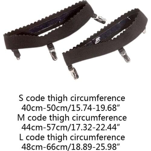 Womens Elastic Anti Slip Leg Garter Belt Thigh High Stocking Suspender with Clip U90E