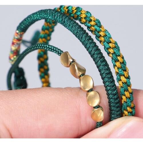 Popular Fashion 3PCs Combination Fresh Art Style Hand Line Set Hand-Woven Dorje Knot Corn Knot Bracelet Copper Beads