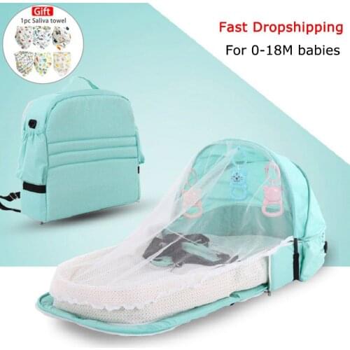 Baby Crib Bed Portable Folding Baby Bed Nest Cot For Travel Foldable Bed Bag With Infant Sleeping Basket Toys With Net Mosquito