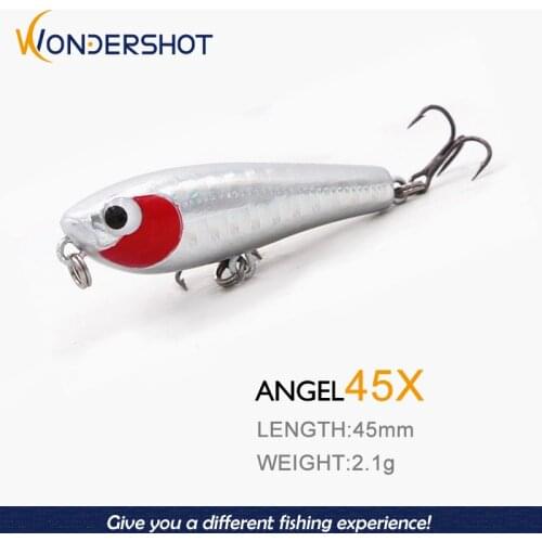 Wondershot D08 Floating Mini Pencil Fishing Lure 45mm 2.1g Vibration Wobblers Hard Bait Trout Lure Swimbait Topwater