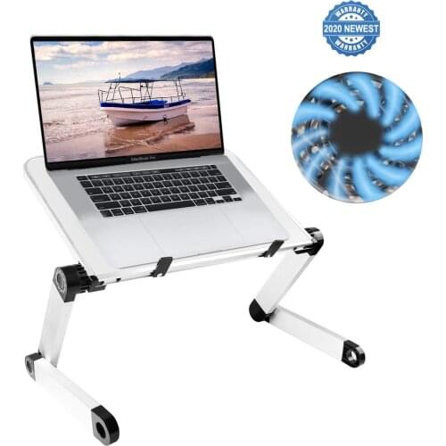 Adjustable Laptop Desk Aluminum Ergonomic Portable TV Bed Lap Desk Tray Bed Table Stand 2 Colors Notebook Table Desk Stand