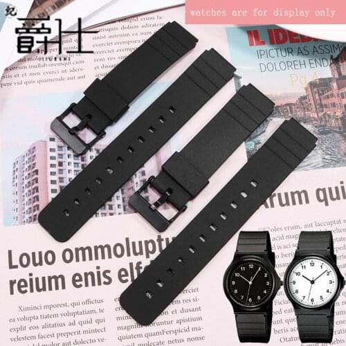 Soft Resin rubber watchband black bracelet Convex interface Replacement strap for 330/MQ-24/MQ-58/mw59 silicone wristband