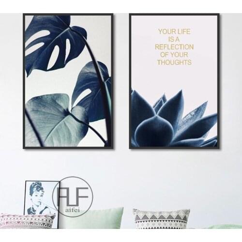 Nordic Minimalist Canvas Painting Small Fresh Leaves Unframed Modern Home Decoration Living Room Wall Art Posters and Prints