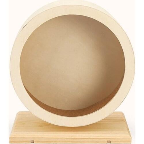 Silent Exercise Wheels for Hamsters Gerbils Rats Hedgehogs and Other Small Pets Wooden Running Wheel 2 Sizes Cage Toy