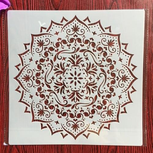 30 * 30 cm large round flower mandala diy stencil painting scrapbook coloring engraving album decoration template stencil -h