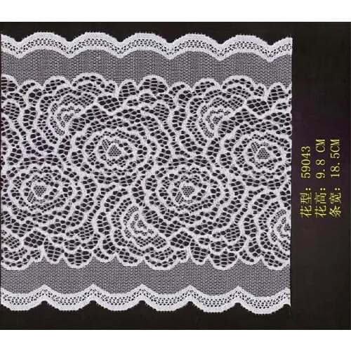 18.5cm high quality nylon spandex elastic lace trim,YX-59043